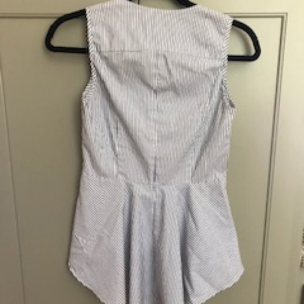 INTERMIX Striped Peplum Buttoned Blouse - Picture 6 of 9